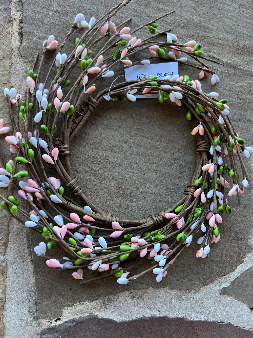 Easter Pip Berry Candle Ring: Spring Floral Decor (4.5")
