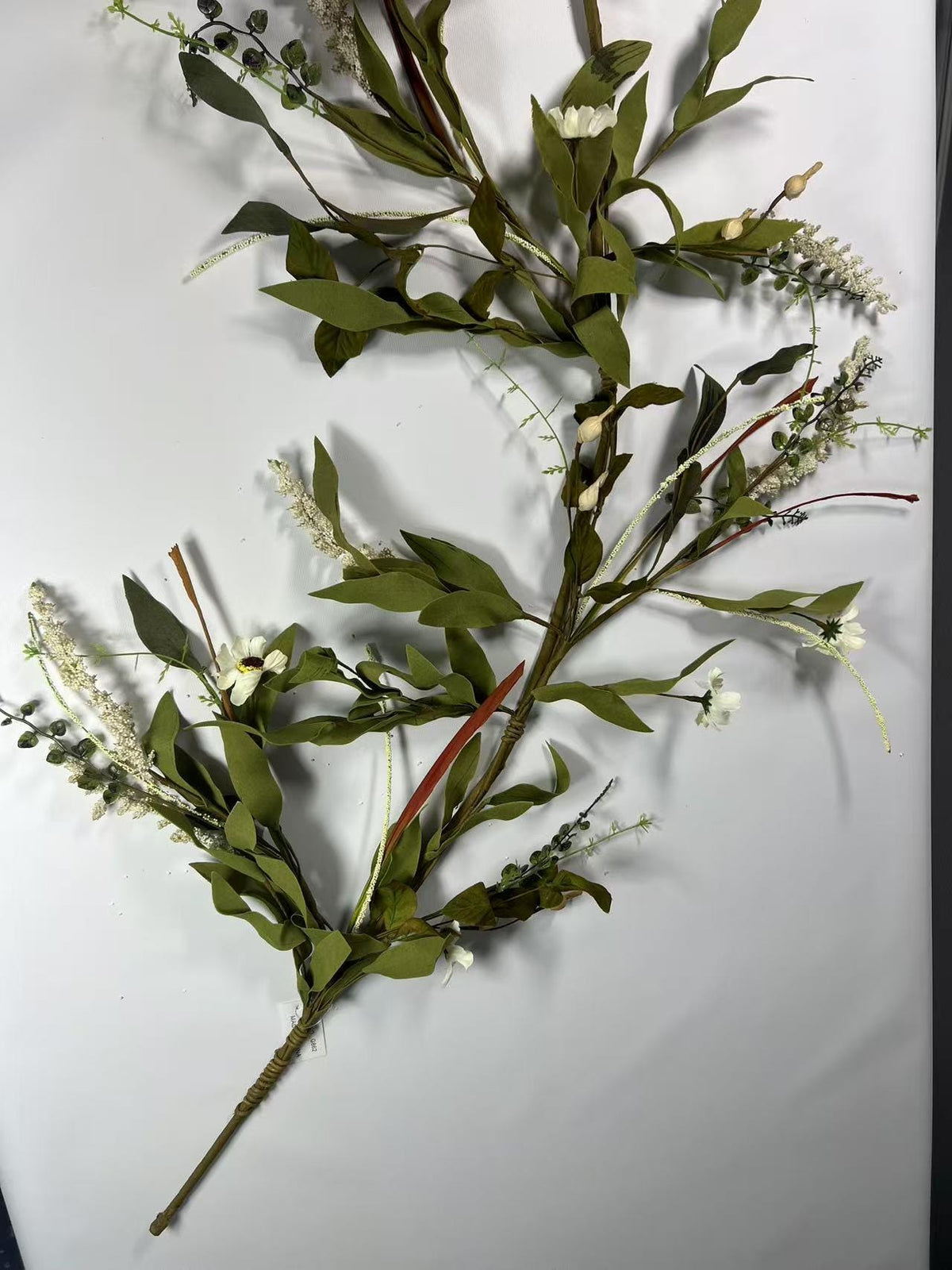 Artificial Greenery Garland – Faux Leaves & White Floral Vine for Wedding and Home Decor