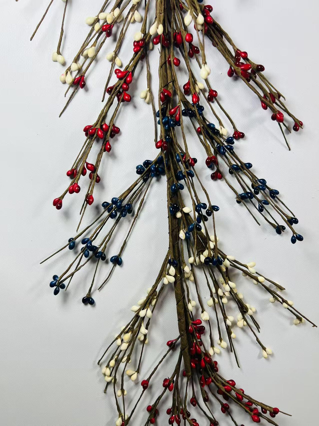 Patriotic Pip Berry Garland Red White Navy Rustic Decor,4.5 feet country garland