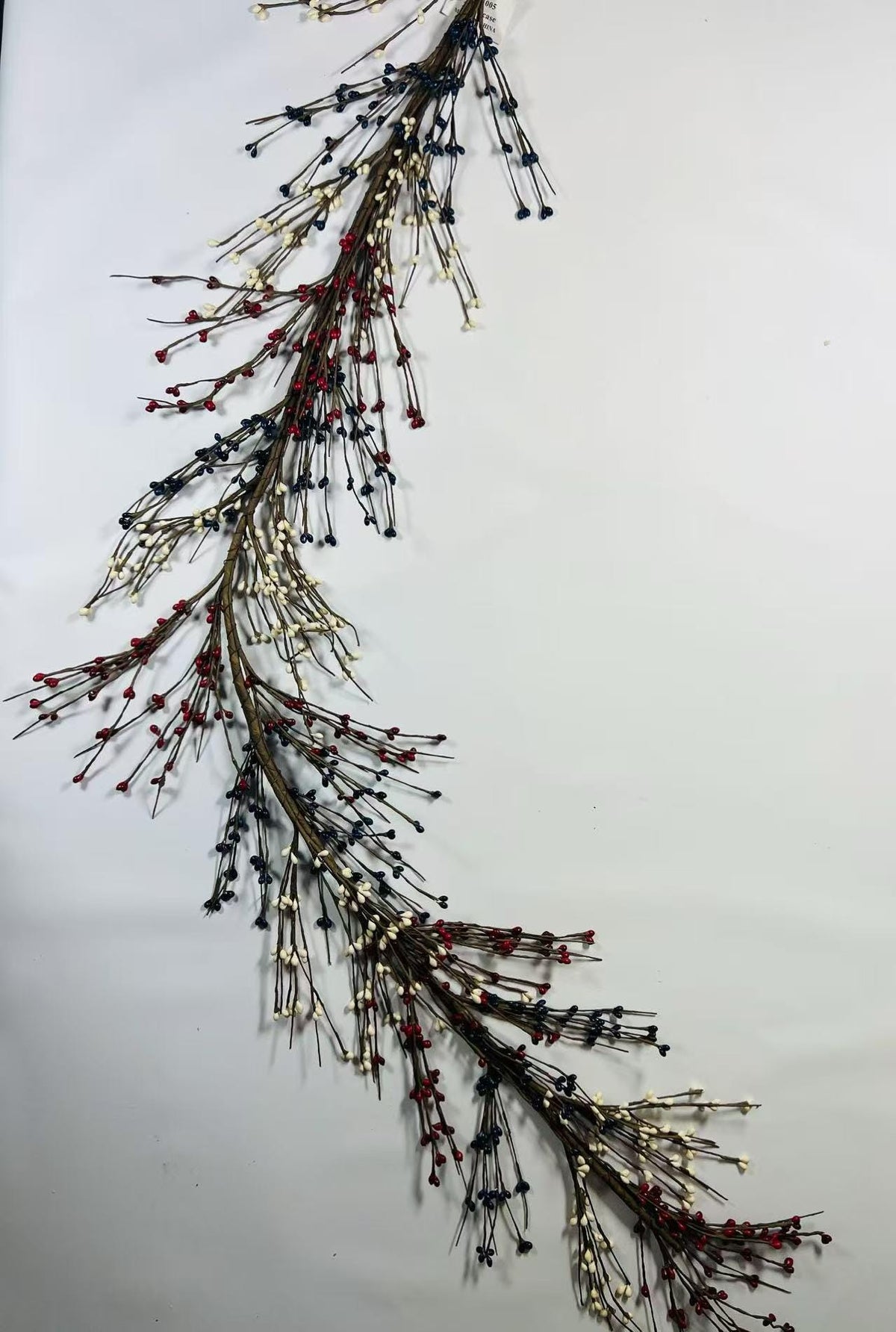 Patriotic Pip Berry Garland Red White Navy Rustic Decor,4.5 feet country garland