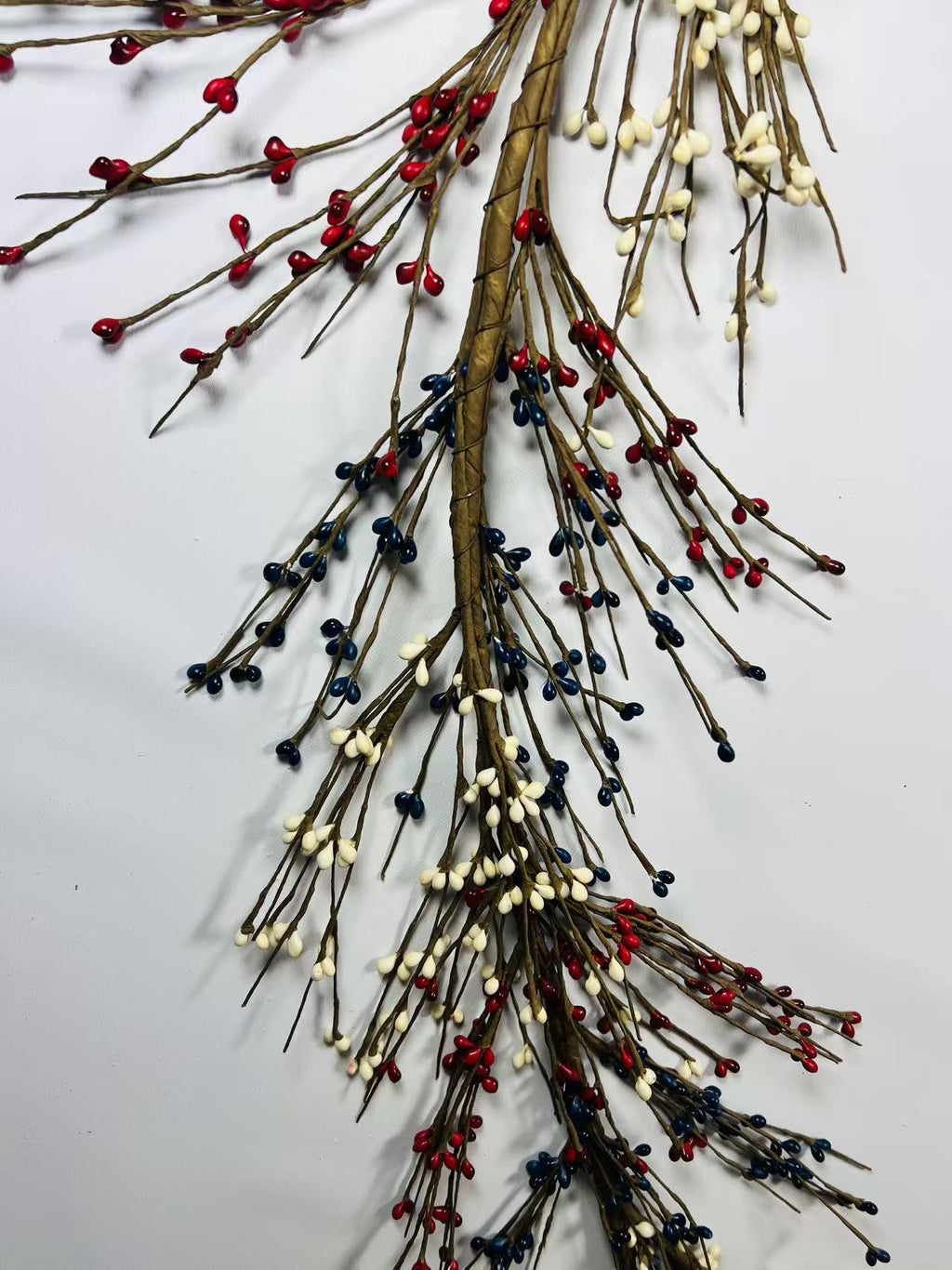 Patriotic Pip Berry Garland Red White Navy Rustic Decor,4.5 feet country garland