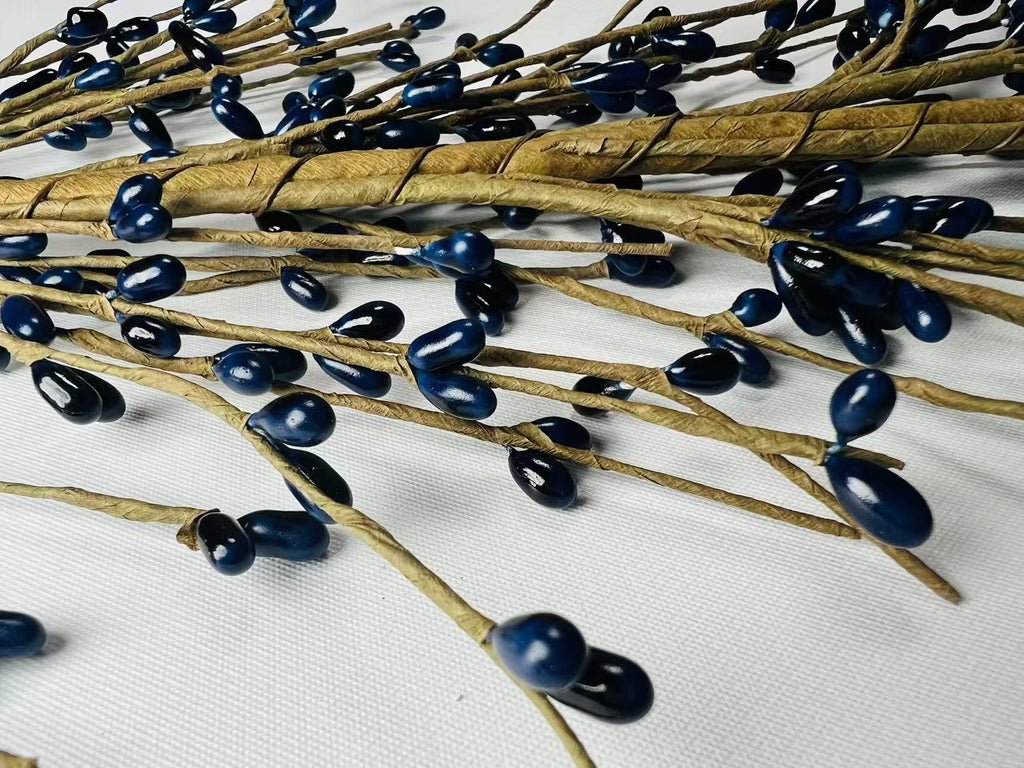 Navy Blue Pip Berry Garland | Rustic Farmhouse Mantel Decor | Primitive Country Garland,4.5 Feet