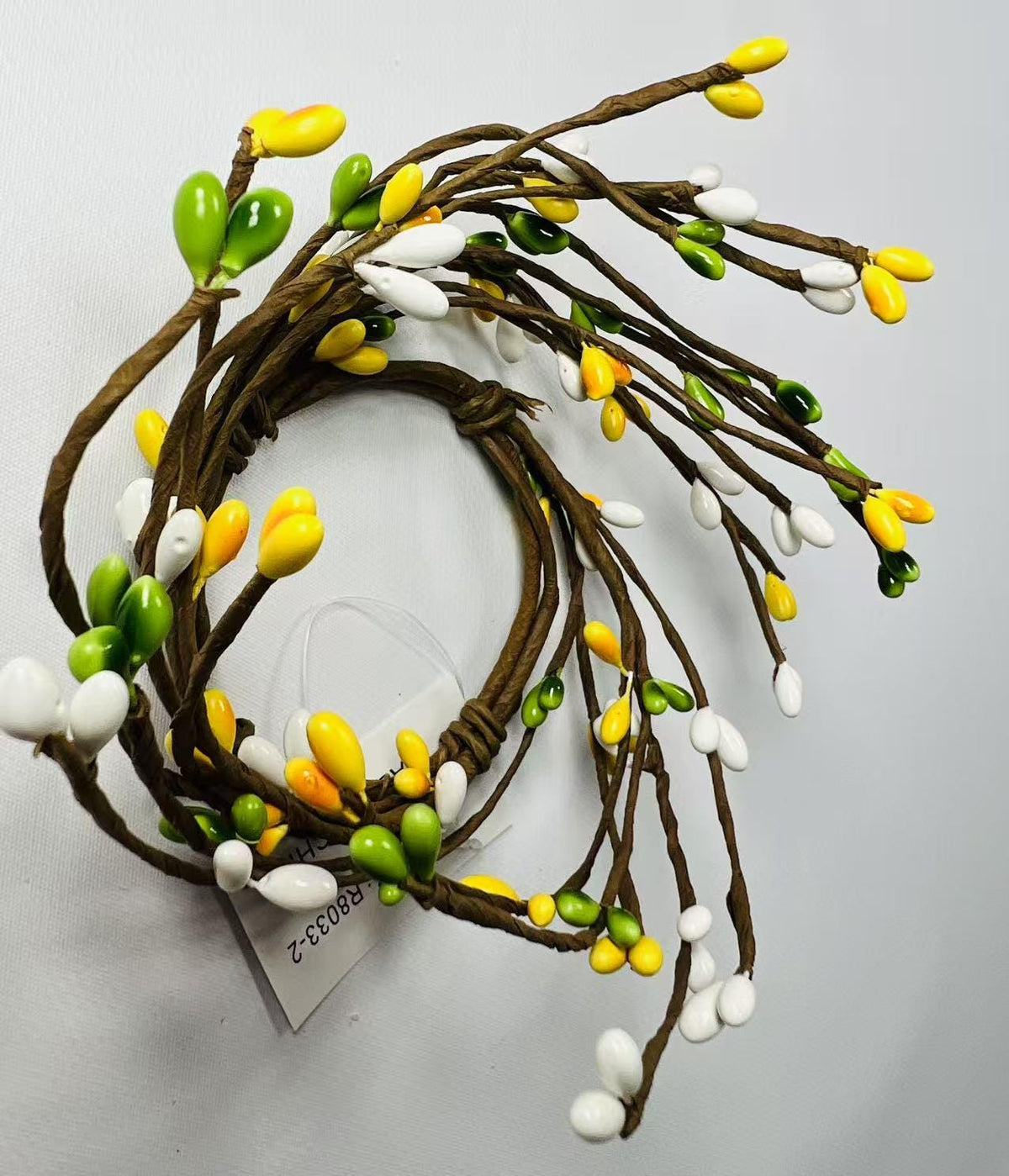 Mini Berry Candle Ring 2.5” | Spring Pip Berry Wreath | Farmhouse Tiered Tray Decor