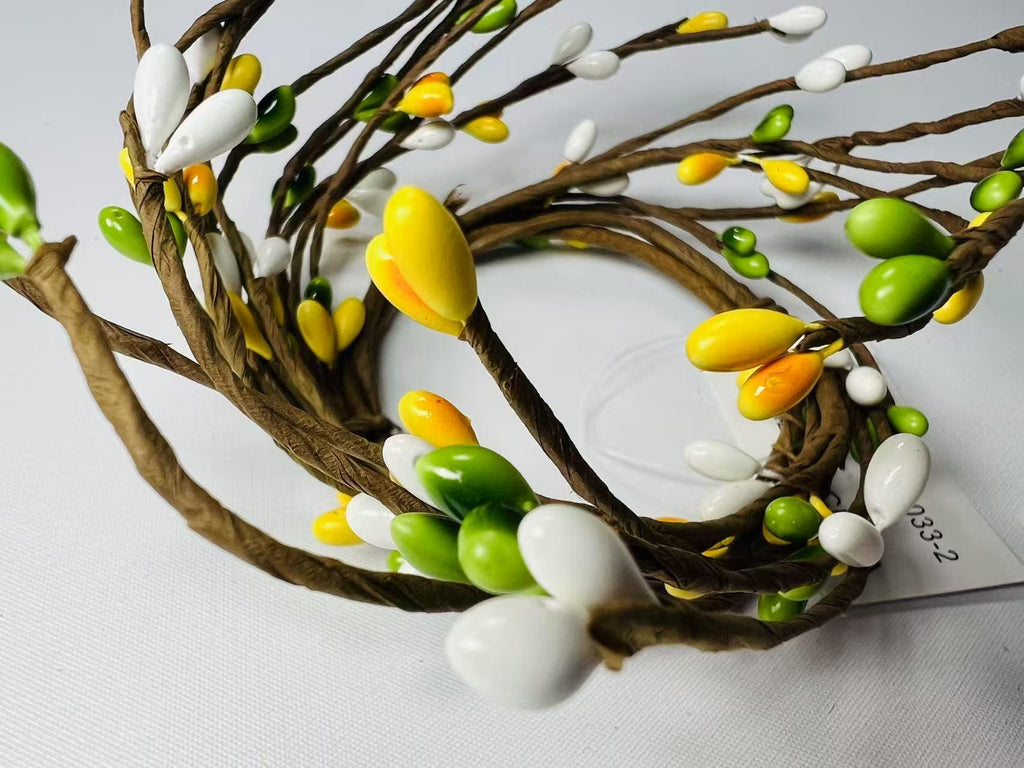 Mini Berry Candle Ring 2.5” | Spring Pip Berry Wreath | Farmhouse Tiered Tray Decor