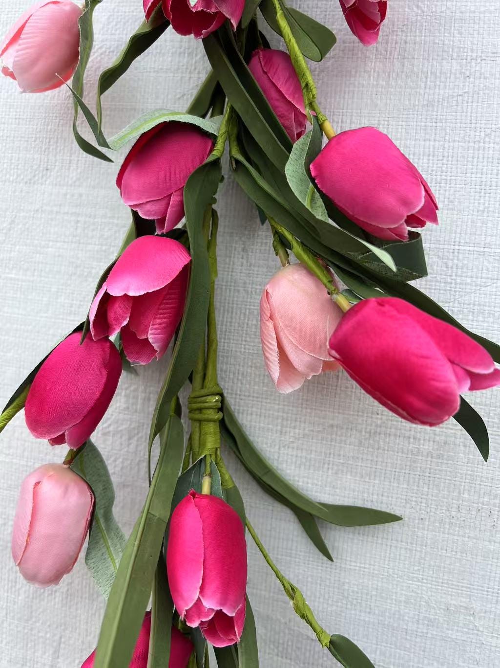 Tulip Garland 5ft Pink Red Spring Floral Decor Wedding Mother’s Day Romantic Flower Swag