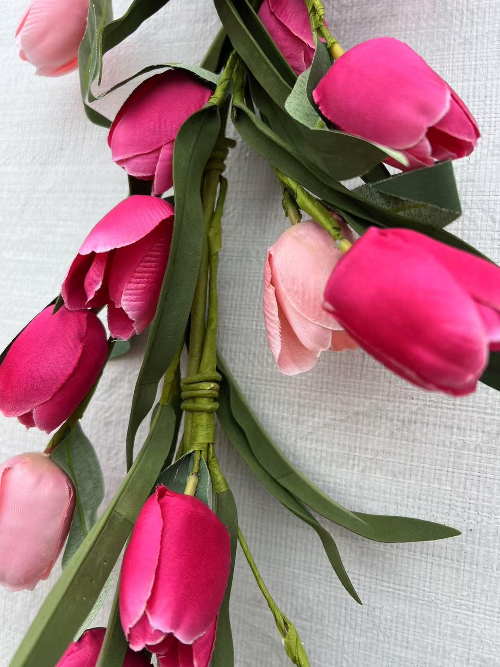 Tulip Garland 5ft Pink Red Spring Floral Decor Wedding Mother’s Day Romantic Flower Swag