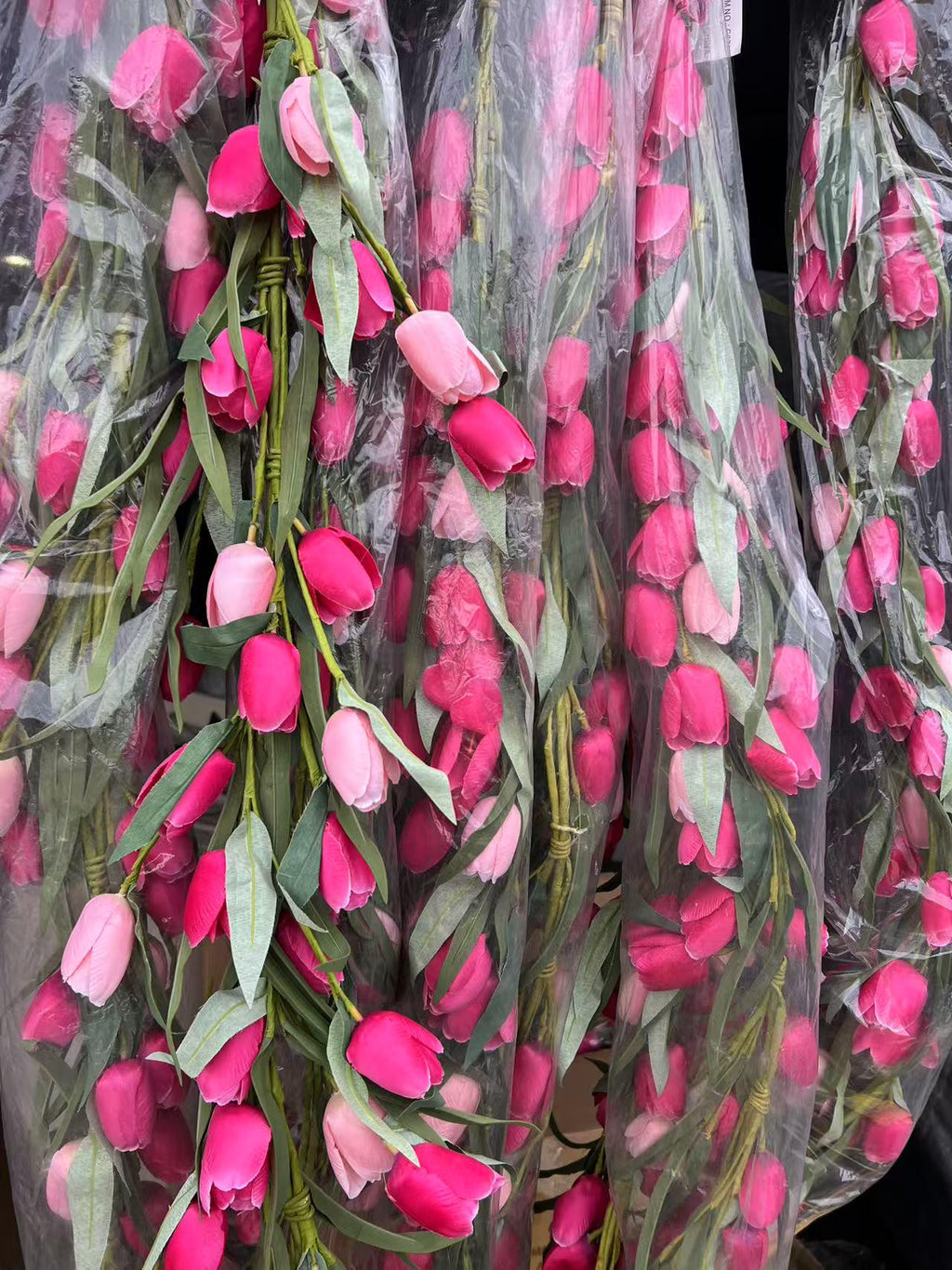 Tulip Garland 5ft Pink Red Spring Floral Decor Wedding Mother’s Day Romantic Flower Swag