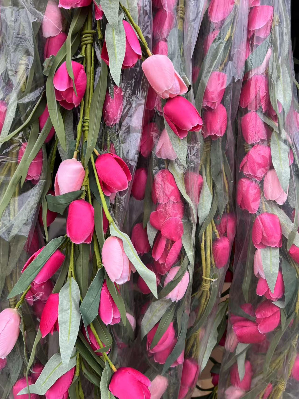 Tulip Garland 5ft Pink Red Spring Floral Decor Wedding Mother’s Day Romantic Flower Swag