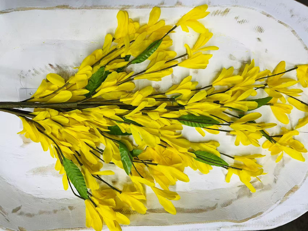 Silk  Forsythia Stem 22” Yellow Artificial Spring Branch Easter Floral Arrangement Decor