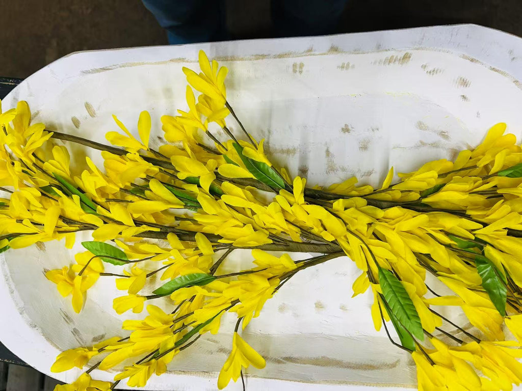 Silk  Forsythia Stem 22” Yellow Artificial Spring Branch Easter Floral Arrangement Decor