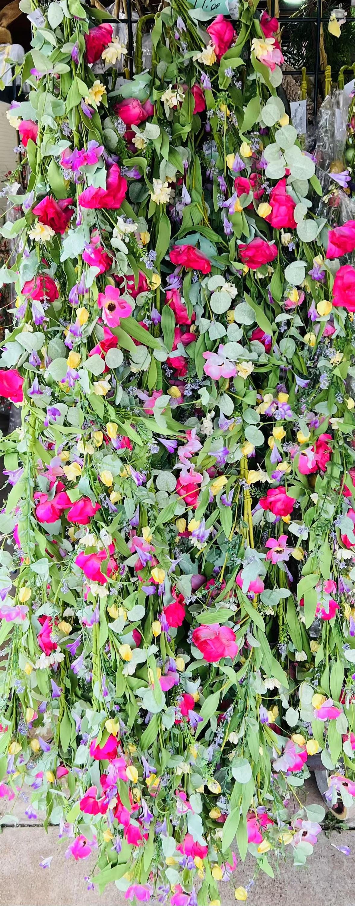 Floral Garland: Rose & Chrysanthemum Spring Decor (5ft)