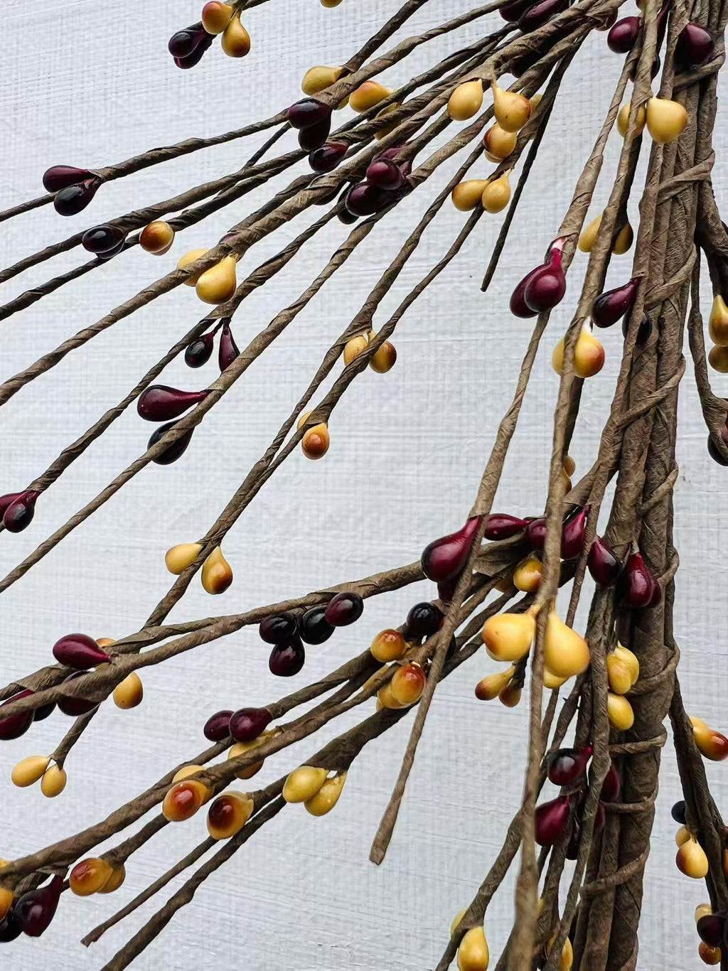 Burgundy Mustard Pip Berry Garland Fall Primitive Farmhouse Swag Rustic Wall Door Hanging Decor