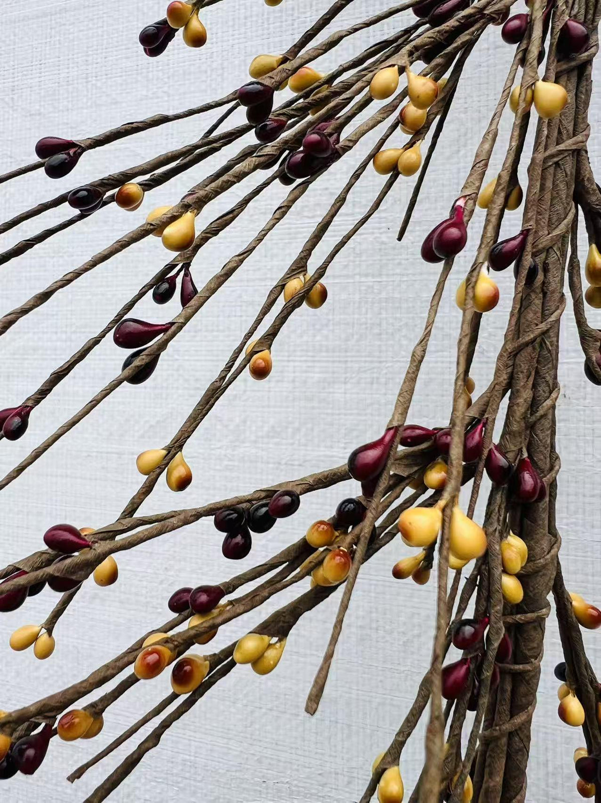 Burgundy Mustard Pip Berry Garland Fall Primitive Farmhouse Swag Rustic Wall Door Hanging Decor