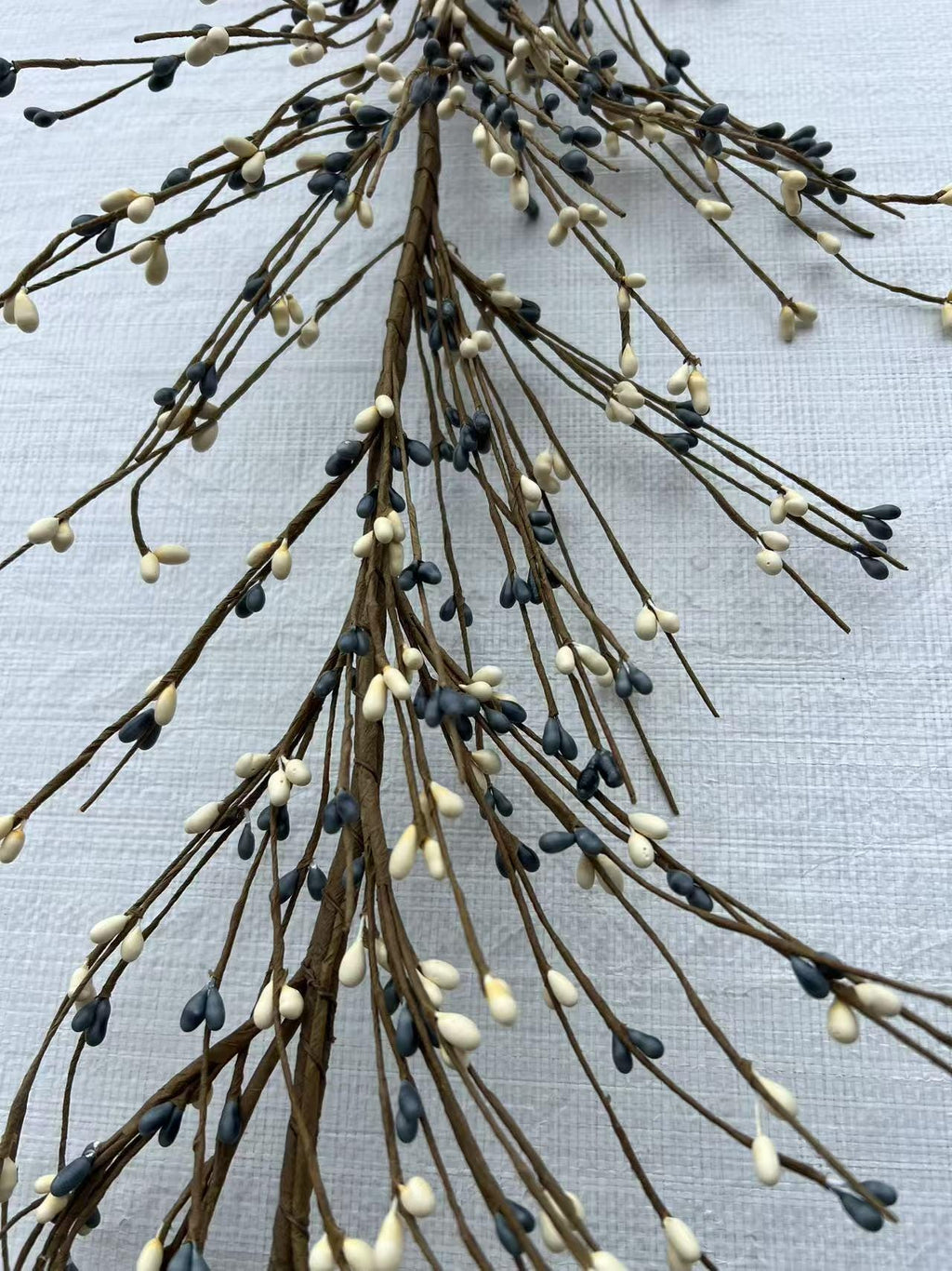 Blue and Cream Pip Berry Garland Rustic Farmhouse Door Swag Wall Decor Country Style