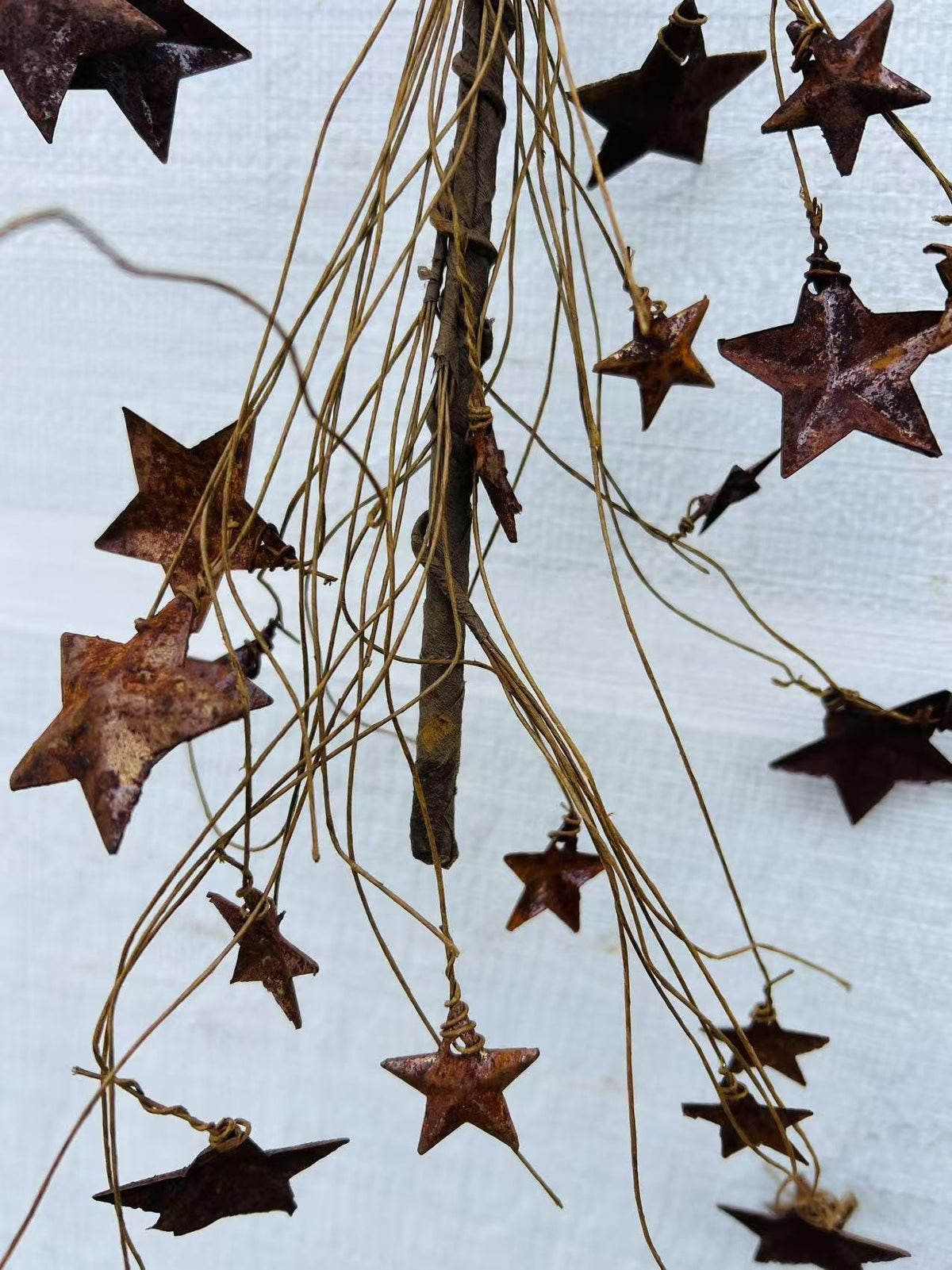 Rustic Metal Star Garland Primitive Farmhouse Wall Door Swag Country Americana Home Decor