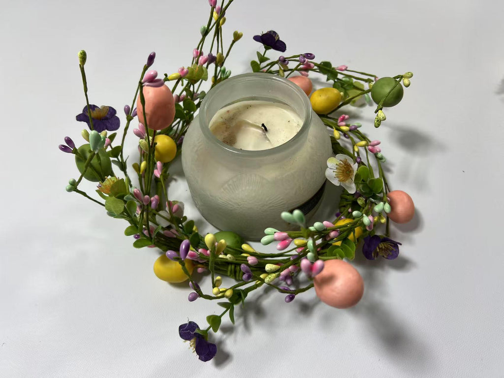 Easter Egg Wreath: 6.5” Spring Floral Table or Wall Decor