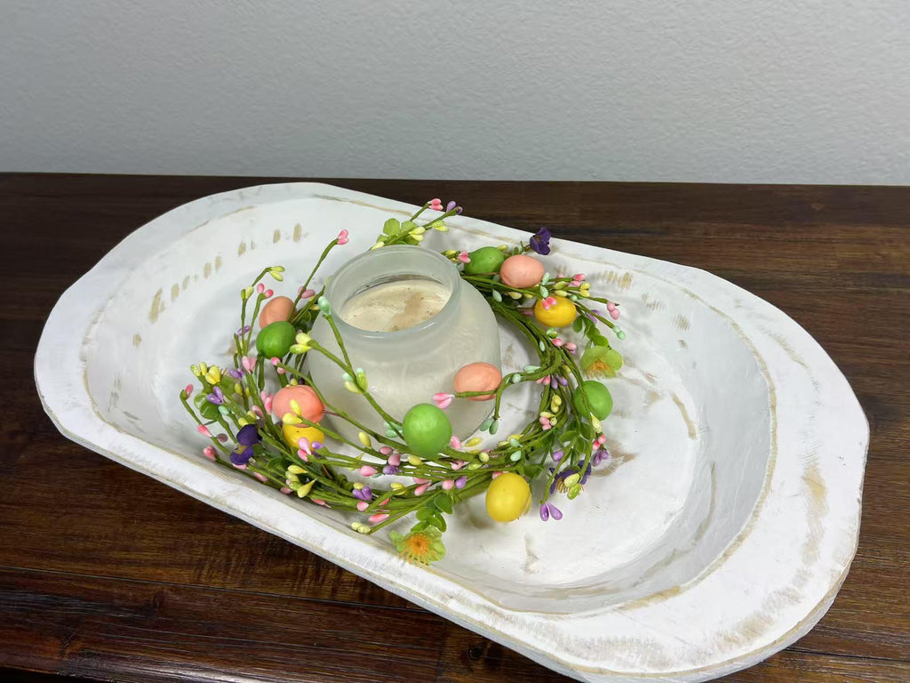 Easter Egg Wreath: 6.5” Spring Floral Table or Wall Decor