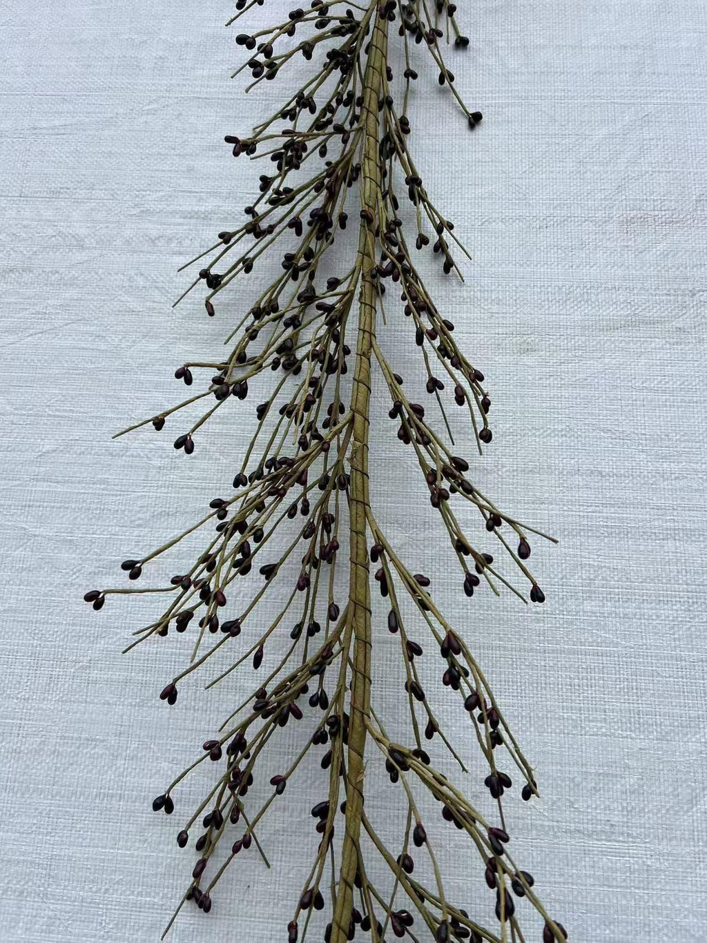55” Burgundy Berry Garland, Rustic Farmhouse Decor, Fall Wedding Vine, Faux Twig Mantel Garland