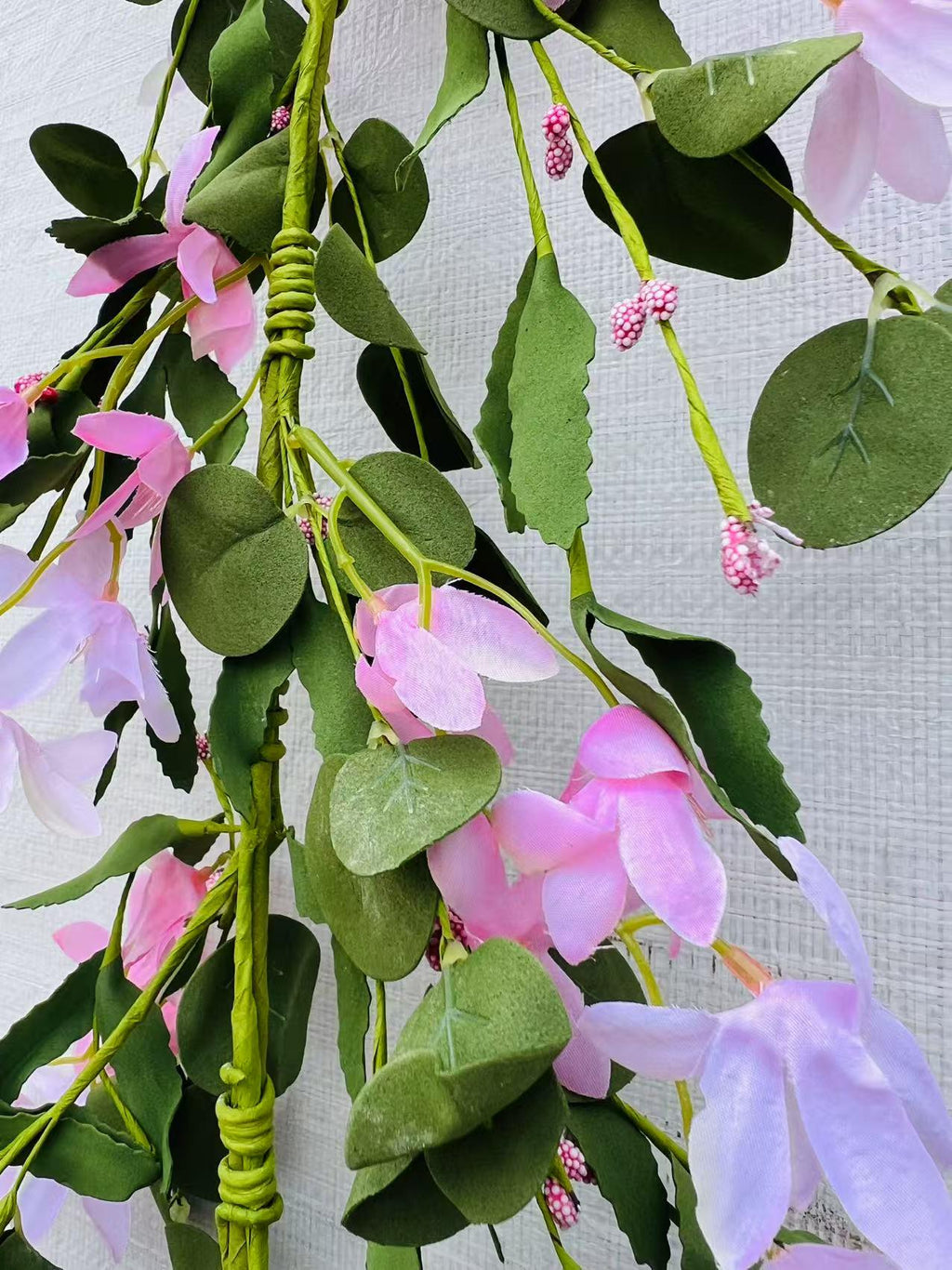 Artificial Pink Flower Garland 5ft – Hanging Vine for Spring Wedding, Nursery or Home Decor