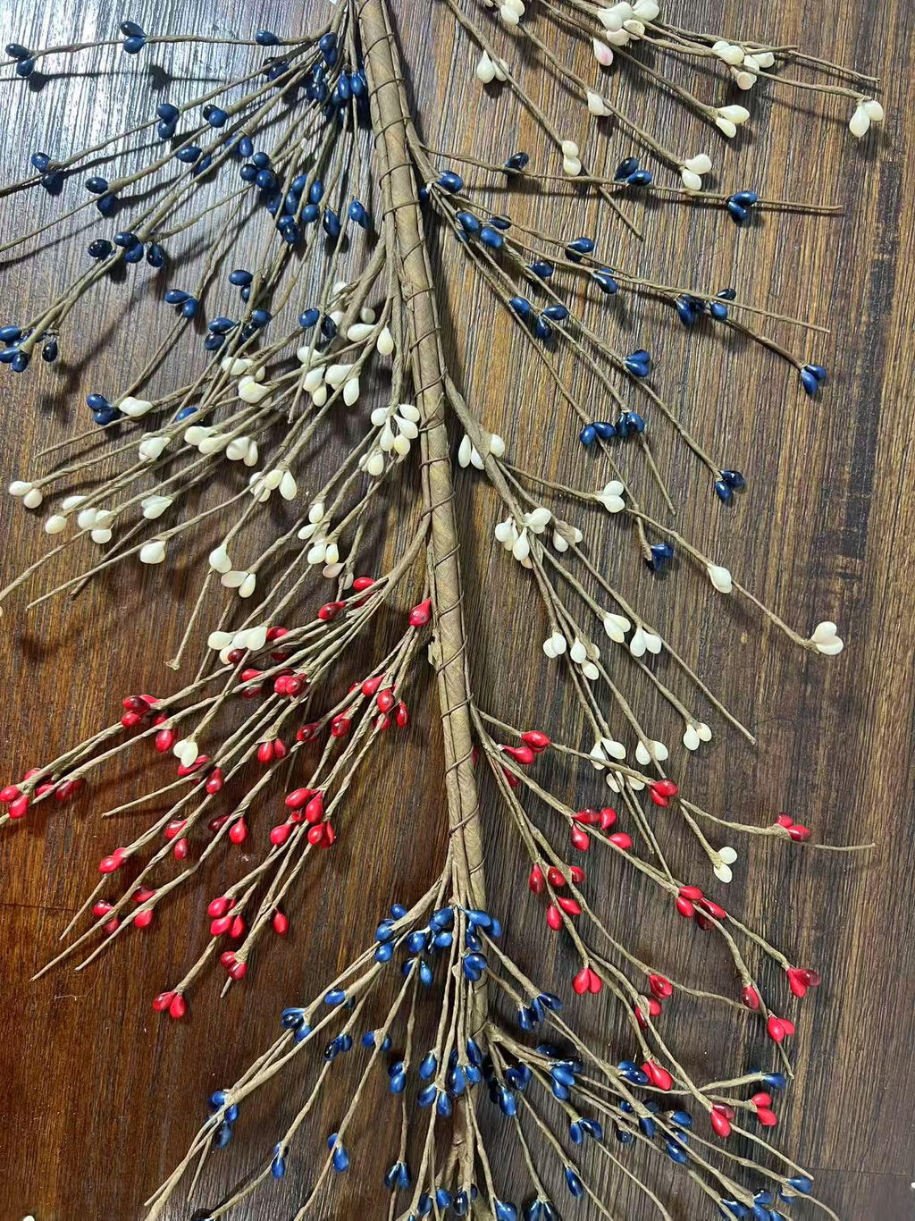 Patriotic Pip Berry Garland Red White Navy Rustic Decor,4.5 feet country garland