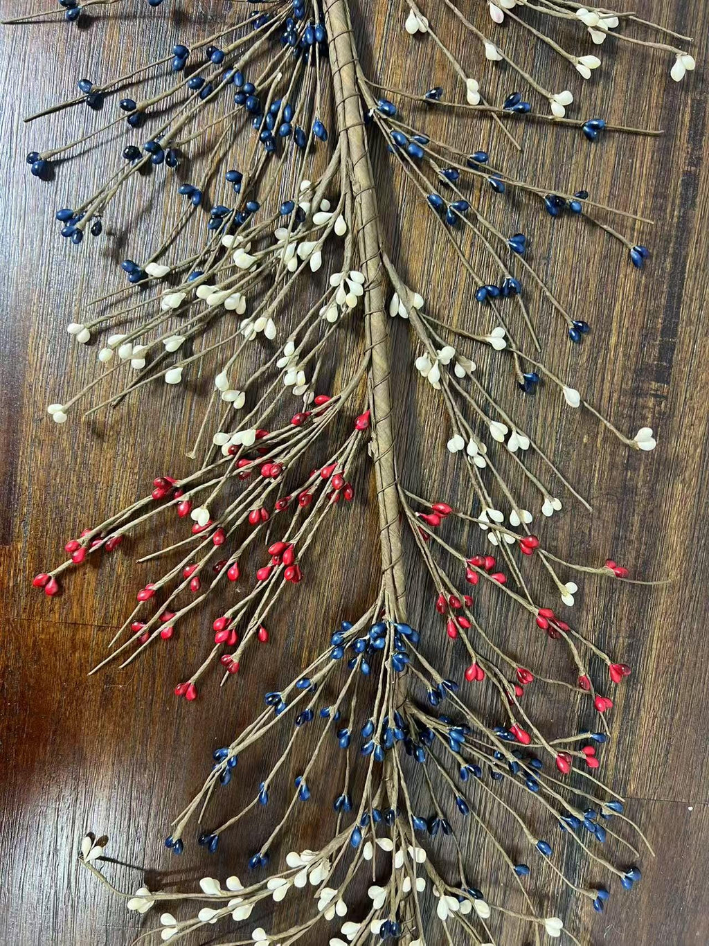 Patriotic Pip Berry Garland Red White Navy Rustic Decor,4.5 feet country garland