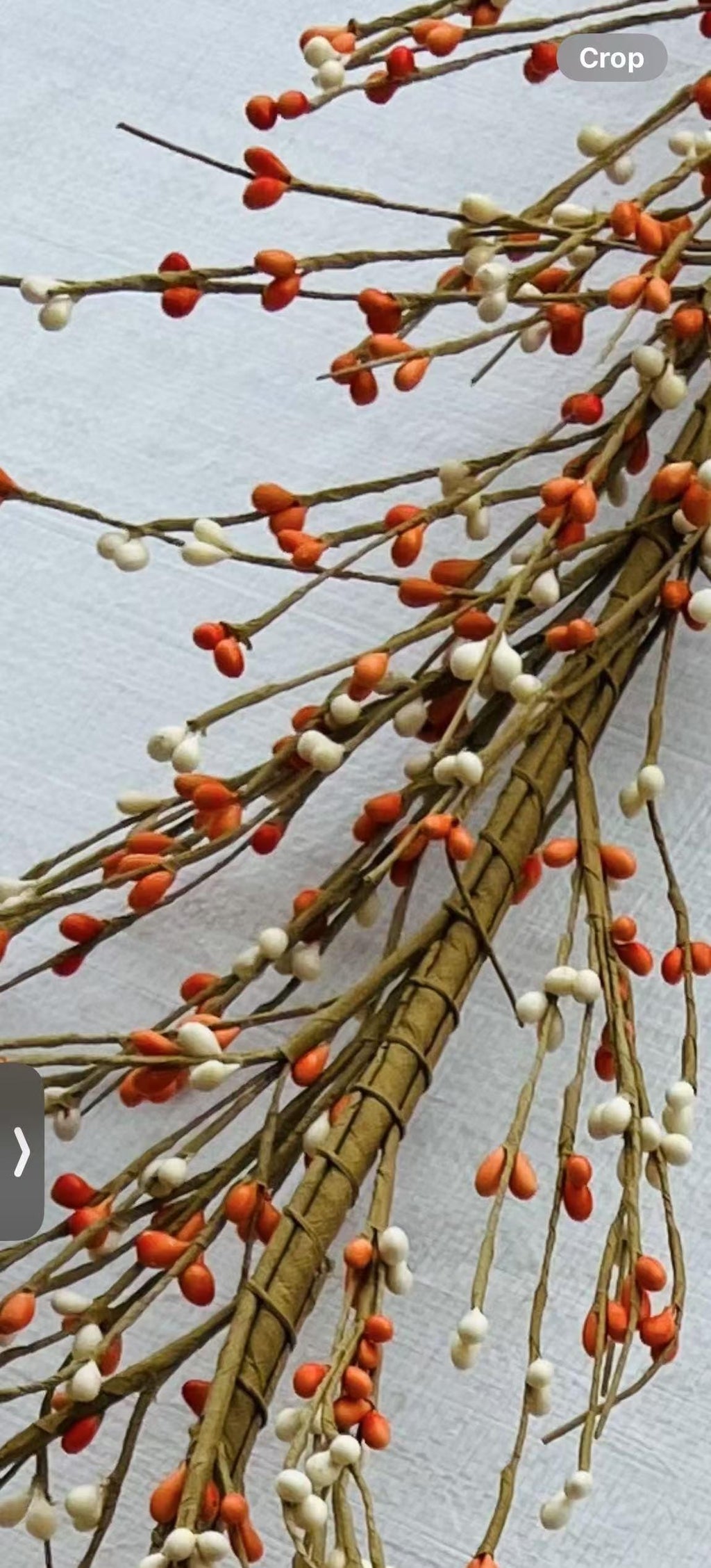 4.5ft Orange Cream Pip Berry Garland | Fall Farmhouse Decor | Rustic Thanksgiving Mantel Garland