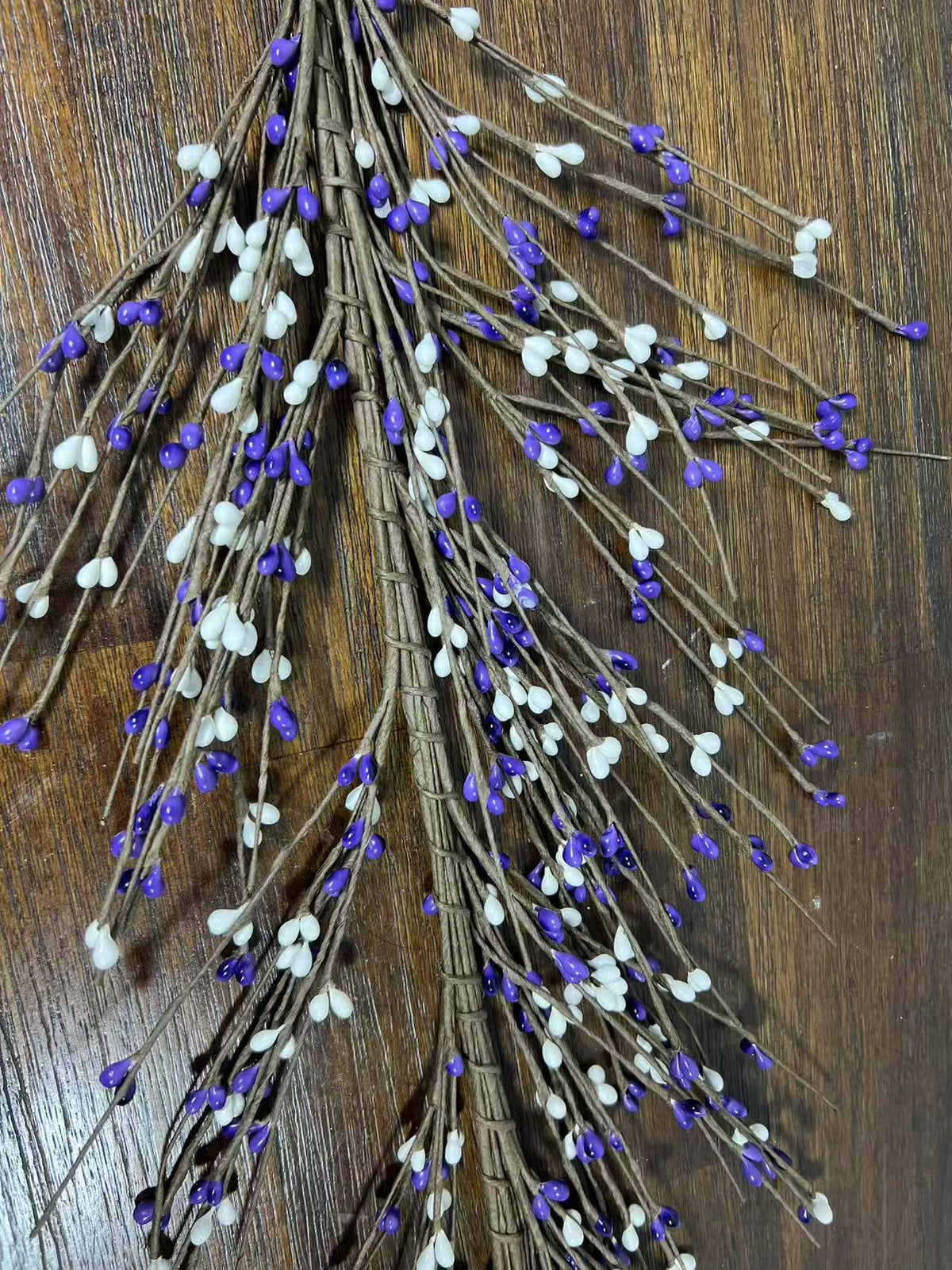 4.5ft Purple White Pip Berry Garland | Country Rustic Garland | Farmhouse Mantel Spring Decor