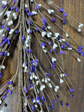 4.5ft Purple White Pip Berry Garland | Country Rustic Garland | Farmhouse Mantel Spring Decor