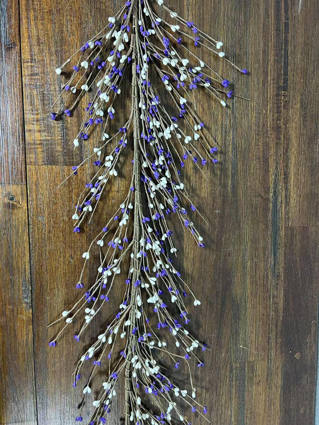 4.5ft Purple White Pip Berry Garland | Country Rustic Garland | Farmhouse Mantel Spring Decor
