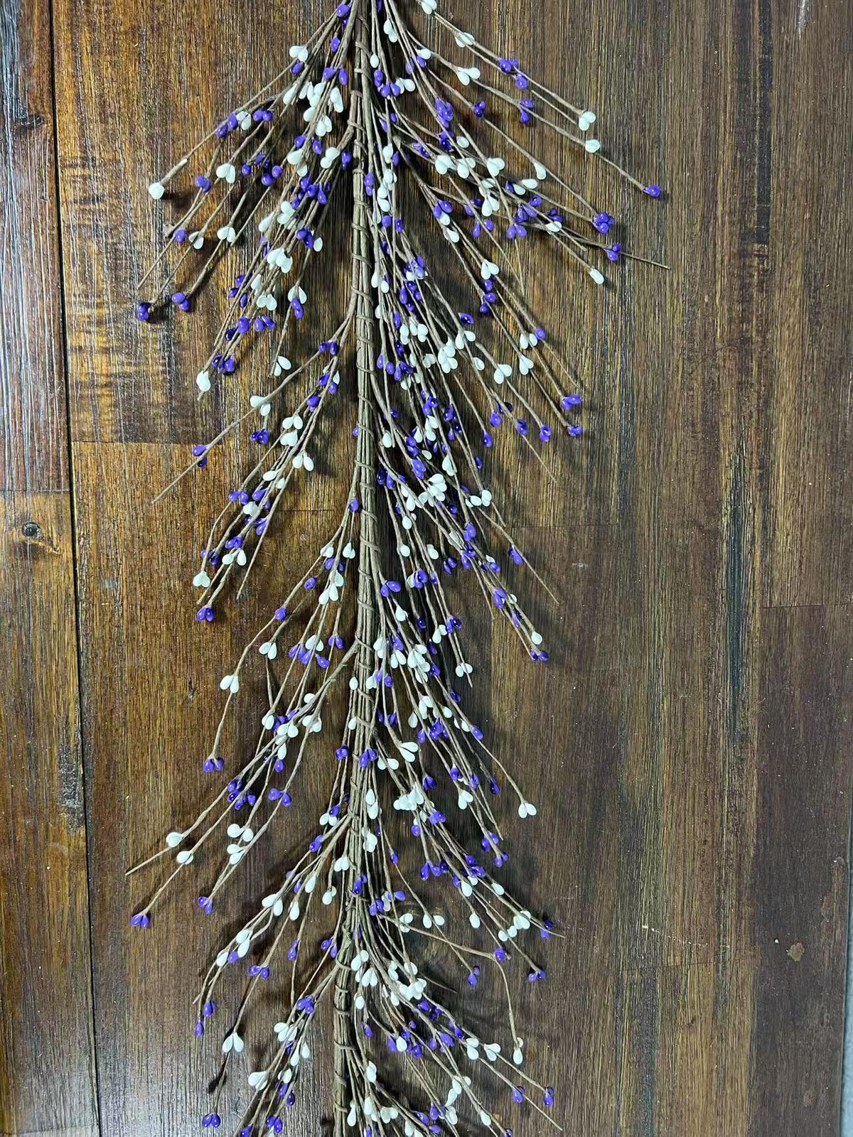 4.5ft Purple White Pip Berry Garland | Country Rustic Garland | Farmhouse Mantel Spring Decor