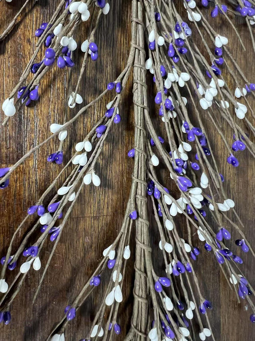 4.5ft Purple White Pip Berry Garland | Country Rustic Garland | Farmhouse Mantel Spring Decor