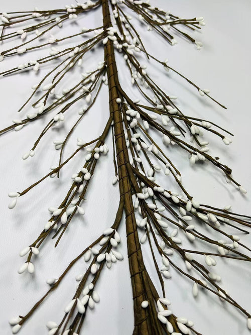 4.5ft Artificial White Berry Garland – Rustic Twig Vine for Farmhouse Mantel Wedding Decor