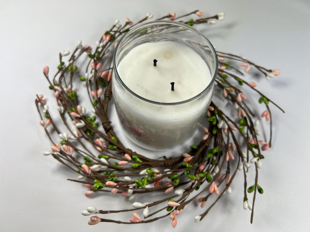 Easter Pip Berry Candle Ring: Spring Floral Decor (4.5")