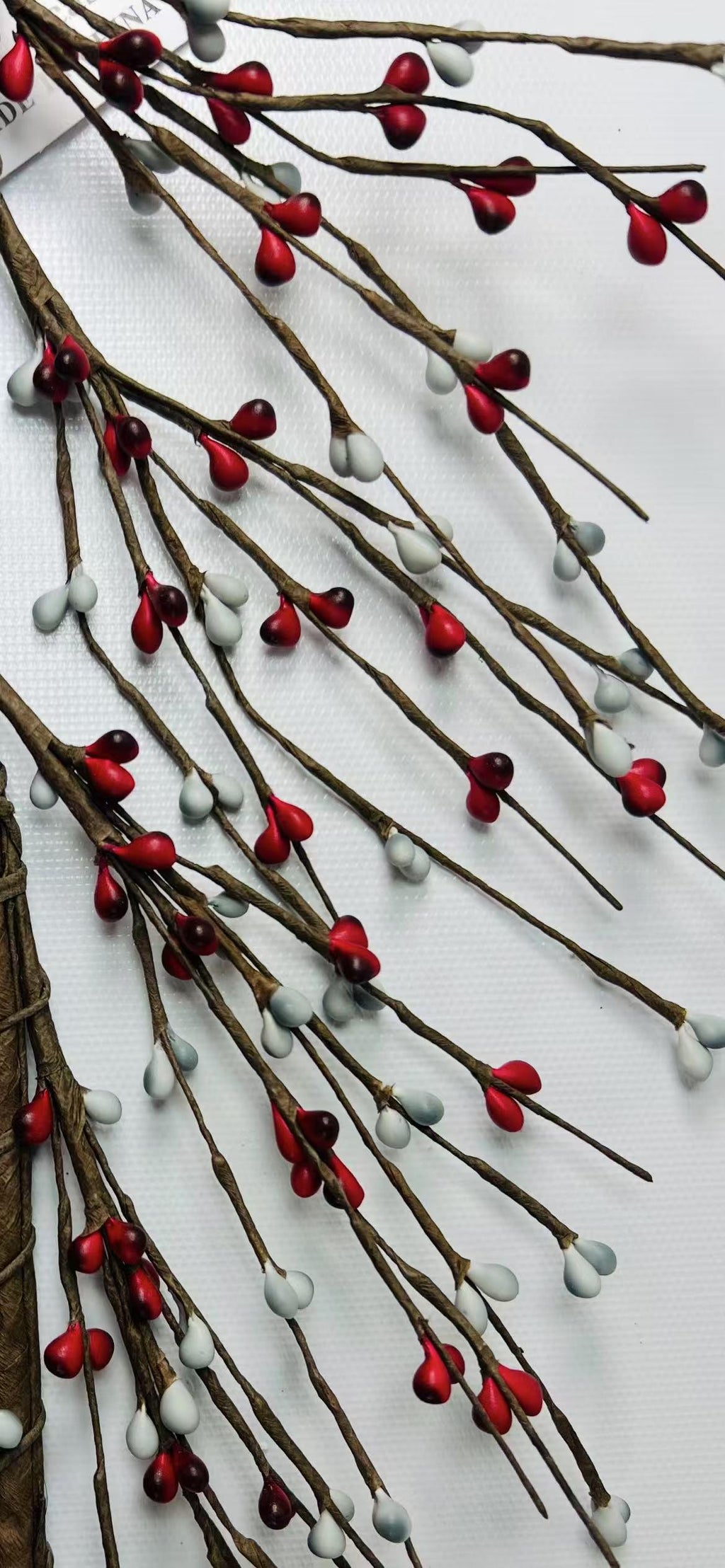 Red and Gray Pip Berry Garland 4.5ft | Rustic Farmhouse Christmas Decor | Winter Mantel Garland