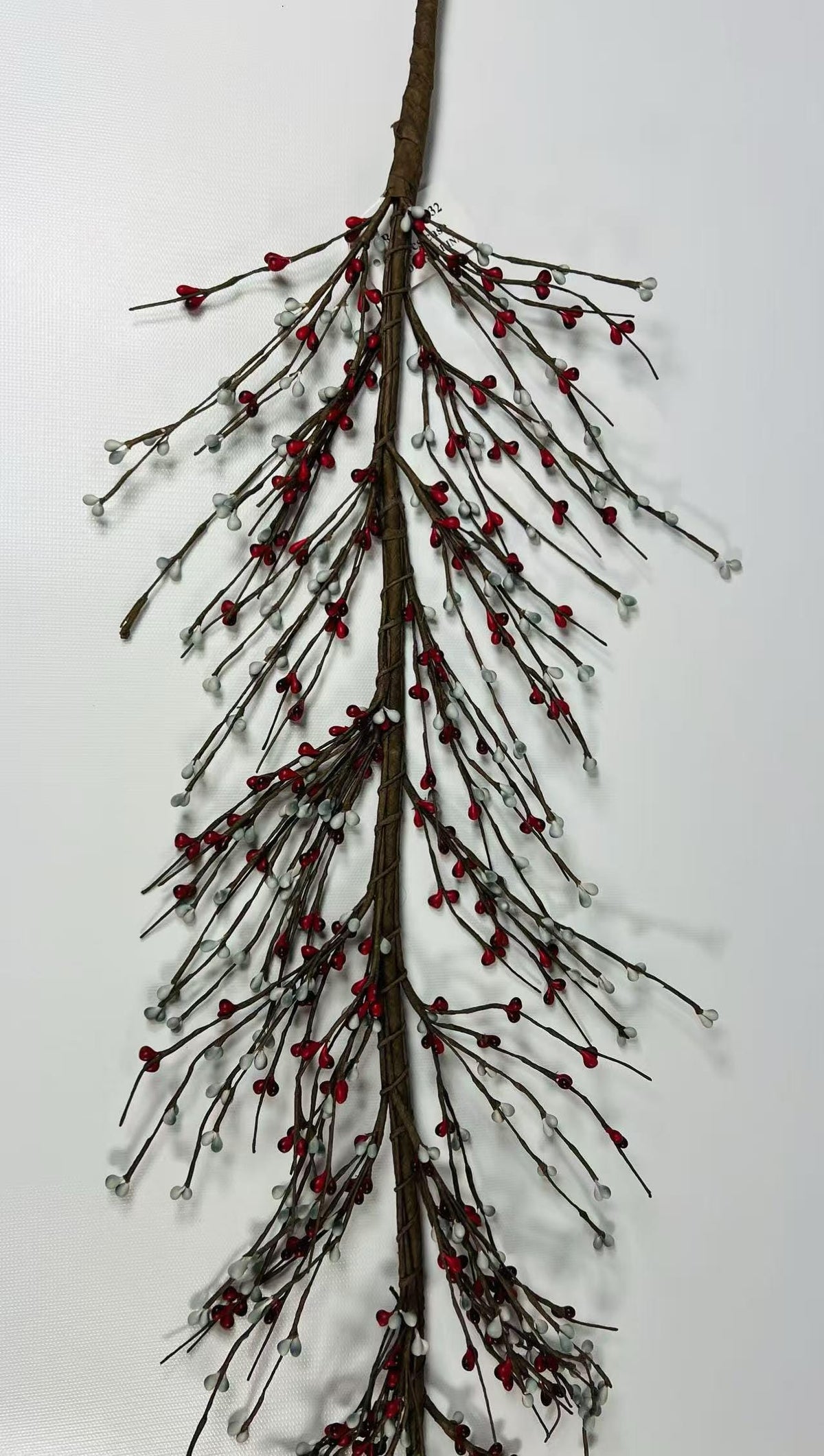 Red and Gray Pip Berry Garland 4.5ft | Rustic Farmhouse Christmas Decor | Winter Mantel Garland