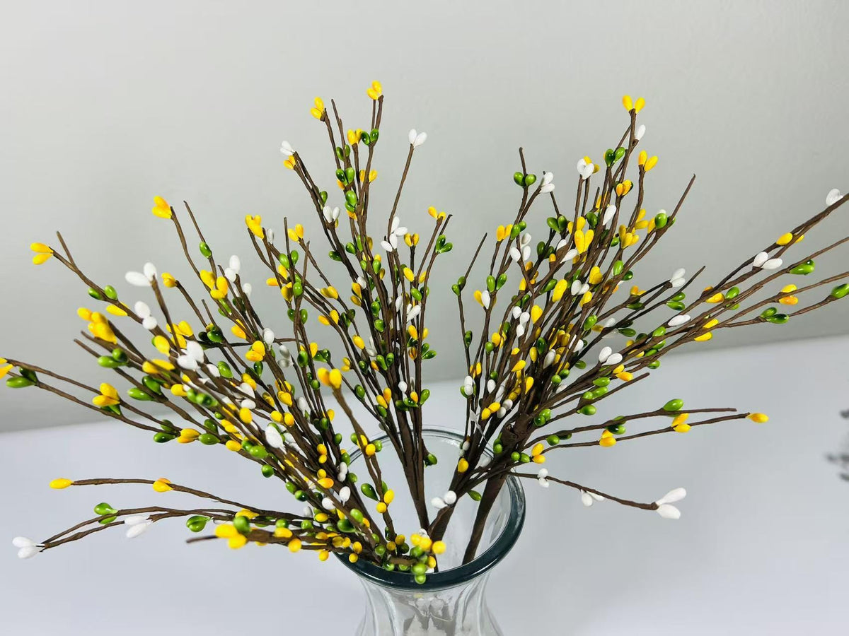 14" Spring Pip Berry Spray: Rustic Farmhouse Floral Stem