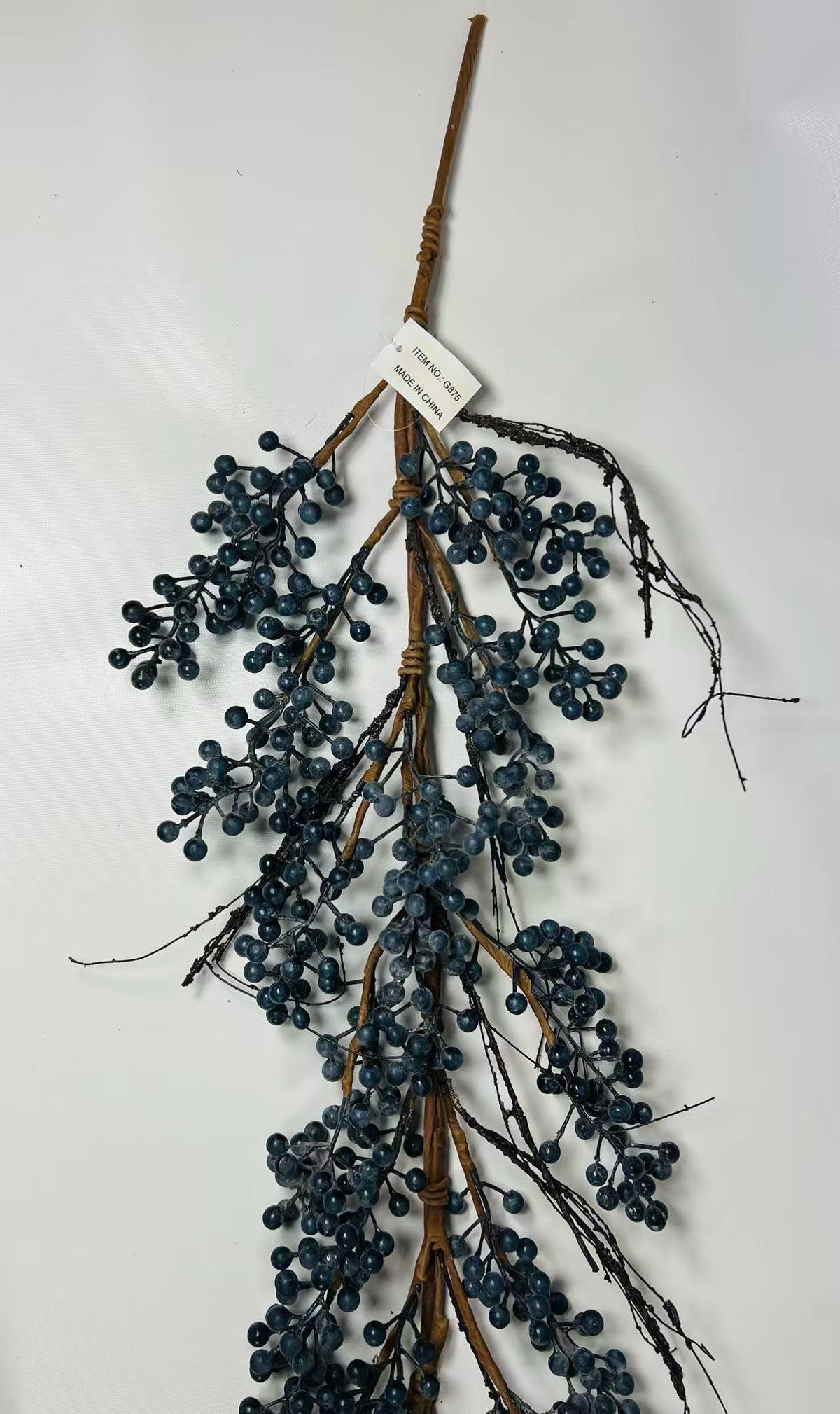Powdered Blueberry Branch Garland: Rustic Farmhouse Decor