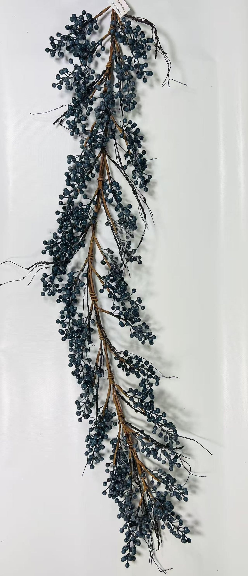 Powdered Blueberry Branch Garland: Rustic Farmhouse Decor