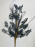 24” Artificial Blueberry Stem | Rustic Berry Branch | Farmhouse Floral Decor | Faux Blue Berries