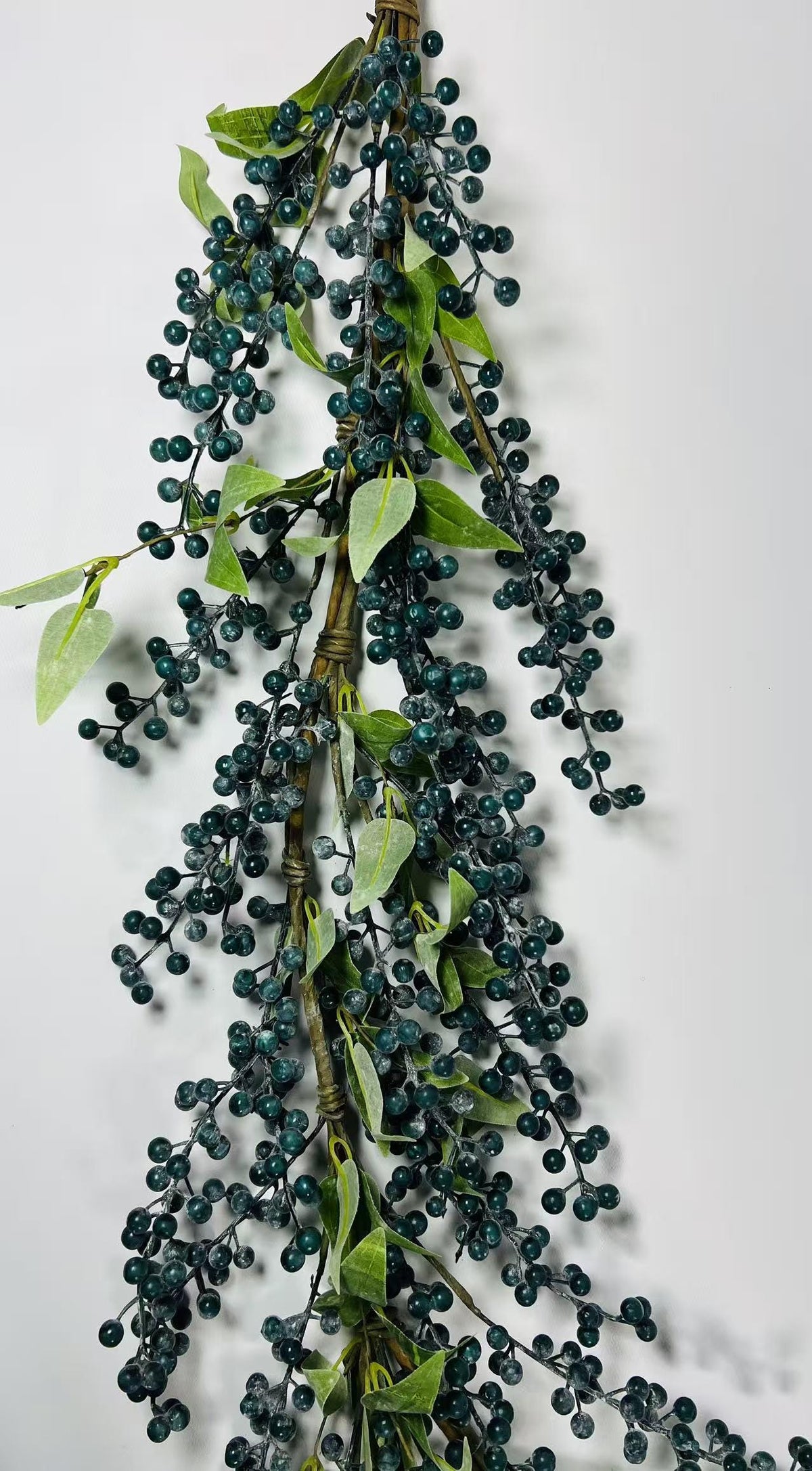5ft Blueberry Garland | Rustic Faux Berry Vine | Farmhouse Blue Garland | Door Mantel Decor