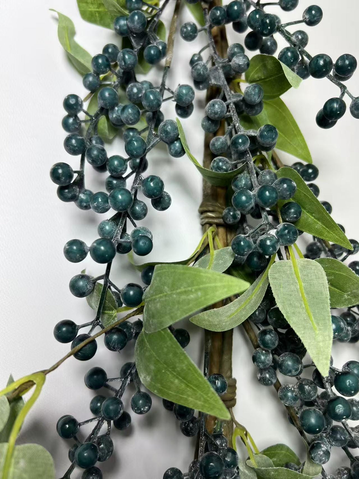 5ft Blueberry Garland | Rustic Faux Berry Vine | Farmhouse Blue Garland | Door Mantel Decor