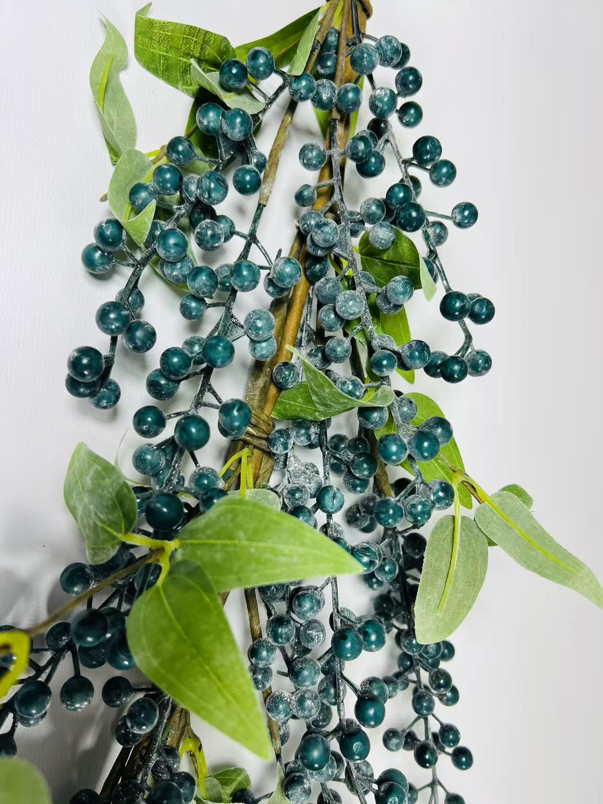 5ft Blueberry Garland | Rustic Faux Berry Vine | Farmhouse Blue Garland | Door Mantel Decor
