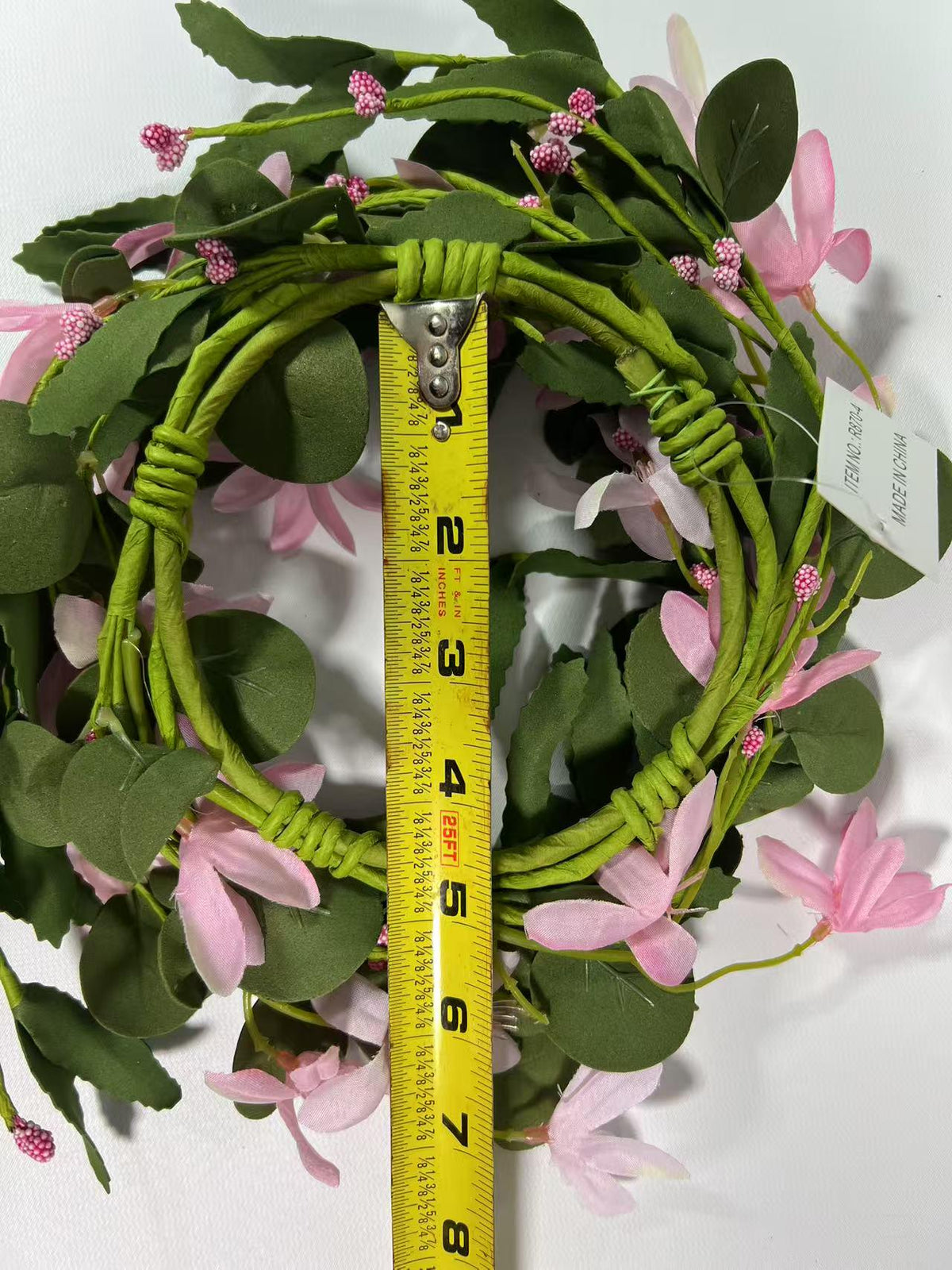 Pink Floral Candle Ring: Farmhouse Spring Table Decor