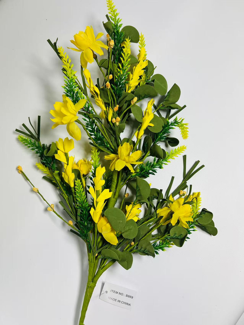 24” Yellow Artificial Flower Spray | Spring Floral Stem | Faux Wildflower Pick | Farmhouse Decor