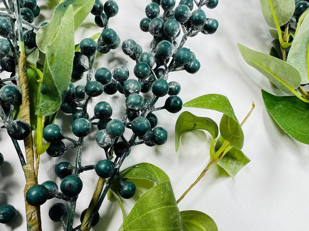Artificial Blueberry Stem: 24" Faux Berry Floral Pick