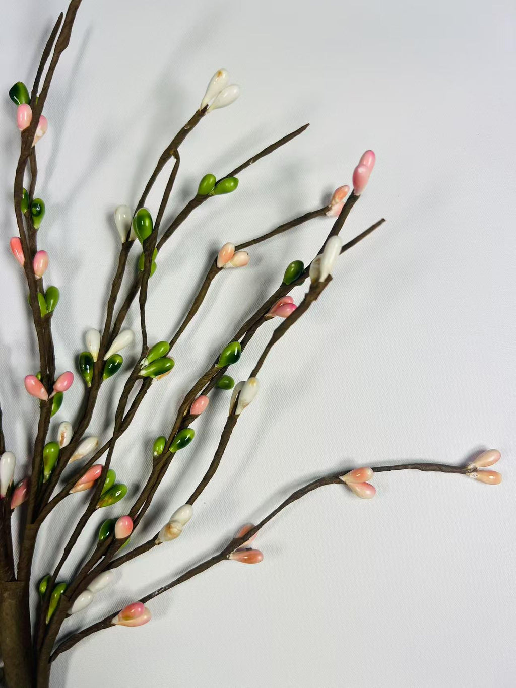 Spring Pip Berry Pick: Pink, Green & White Floral Branch (14")