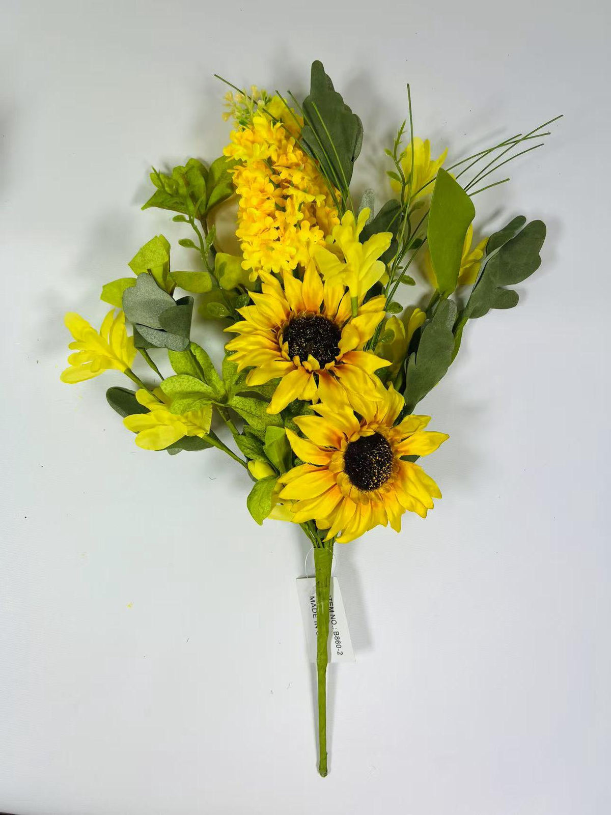 Rustic Sunflower and Yellow Floral Bouquet | 16” Artificial Farmhouse Spring Wildflower Pick