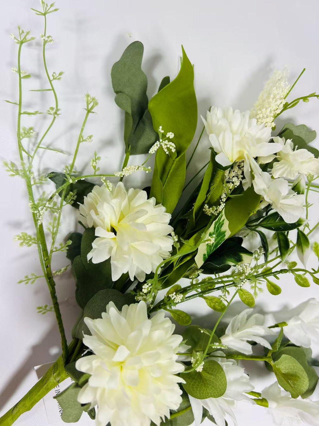 White Artificial Flower Bouquet 16” | Faux Daisy Pick | Rustic Farmhouse Wedding Floral Stem