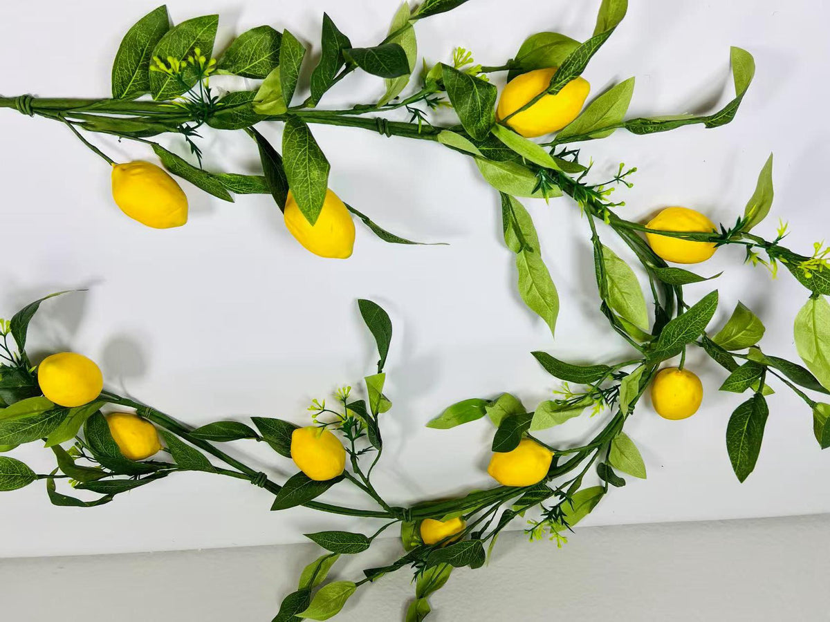 Artificial Lemon Garland 5ft | Summer Greenery Vine | Wedding Table Decor | Kitchen Party Decor
