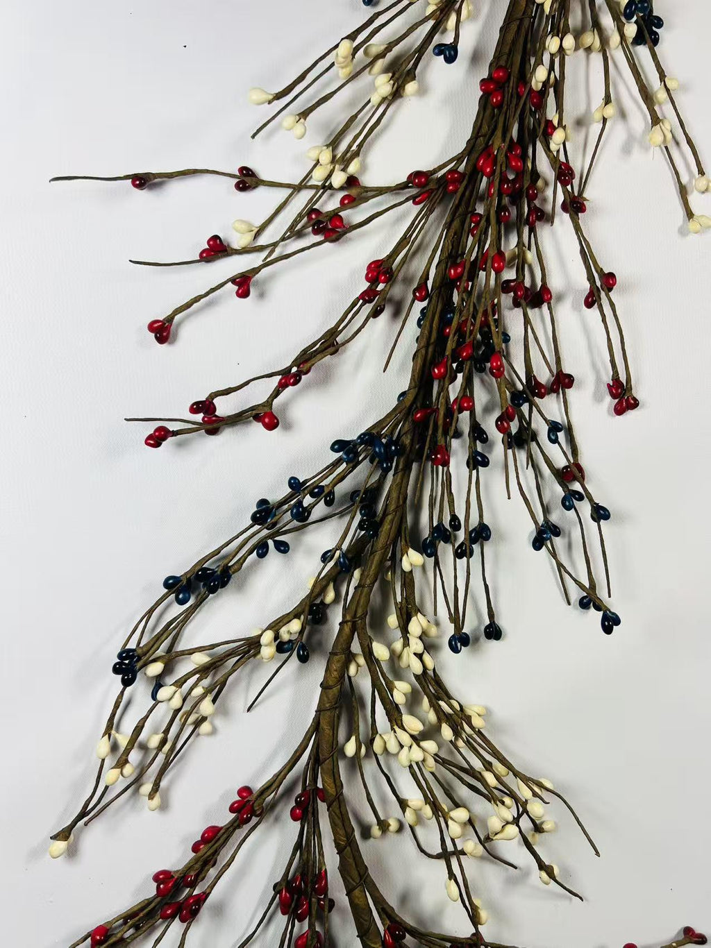 Patriotic Pip Berry Garland Red White Navy Rustic Decor,4.5 feet country garland
